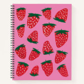 Carnet Fraises d'été bio rouge sur arrière - plan rose (Devant)