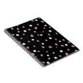 Carnet Fraises et fleurs Motif noir (Côté Droit)