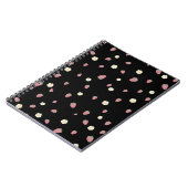 Carnet Fraises et fleurs Motif noir (Côté gauche)