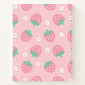 Carnet Fraises Fleurs blanches roses Sakura Kawaii Cute (Dos)