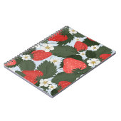 Carnet Fraises : motif de fruits d'été. (Côté gauche)