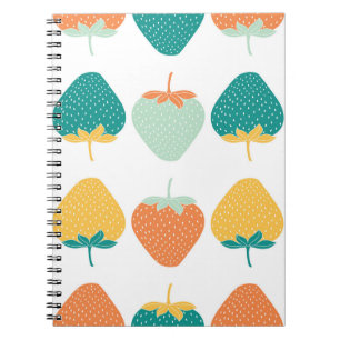 Carnet Fraises multicolores : Motif Vintage de fruits.