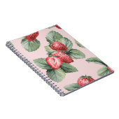 Carnet Fraises mûres d'été : Aquarelle rose (Côté Droit)