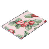 Carnet Fraises mûres d'été : Aquarelle rose (Côté gauche)