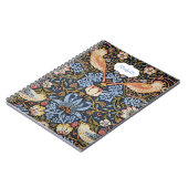 Carnet Fraises Oiseaux Monogramme William Morris (Côté gauche)