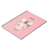 Carnet Fraises Roses Heureuses (Côté gauche)