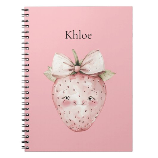 Carnet Fraises Roses Heureuses (Devant)