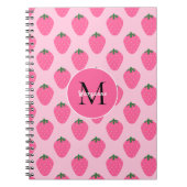 Carnet Fraises roses, personnalisation mignonne (Devant)