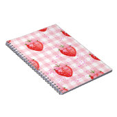 Carnet fraises rouges et rubans roses (Côté Droit)