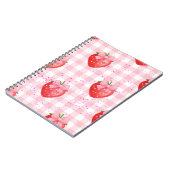 Carnet fraises rouges et rubans roses (Côté gauche)