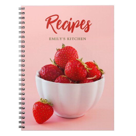 Carnet Fraises rouges fraîches sur recettes de photos ros (Devant)