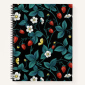 Carnet Fraises sauvages rouge/jaune/bleu/noir (Devant)