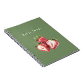 Carnet Fraises Vert Olive Sucrées aux Fruits (Côté Droit)