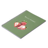 Carnet Fraises Vert Olive Sucrées aux Fruits (Côté gauche)