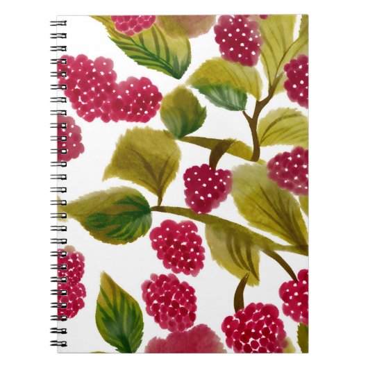 Carnet Framboises Rouges | Fruit Aquarelle (Devant)