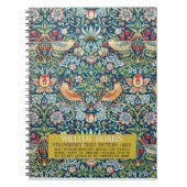 Carnet Frameur de fraises - Conception de William Morris (Devant)