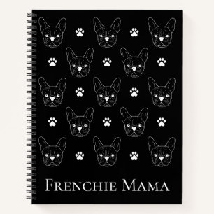 Carnet Français Bulldog Frenchie Motif personnalisé Noir