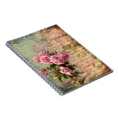 Carnet francais chic, shabby chic, roses roses roses, flo (Côté Droit)