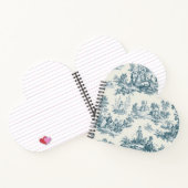 Carnet Français toile de jouy sage vert élégant (Intérieur)