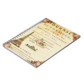 Carnet français vintage de journal de Tour Eiffel (Côté gauche)