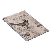 Carnet français vintage d'oiseau (Côté Droit)