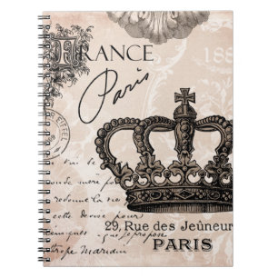 carnet français vintage moderne de couronne