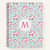 Carnet Frangipani rose Monogram Aqua (Devant)