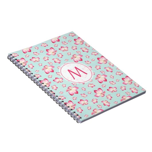 Carnet Frangipani rose Monogram Aqua (Côté Droit)
