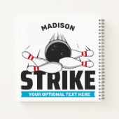 Carnet Frappe de bol de nom et de texte personnalisés (Dos)