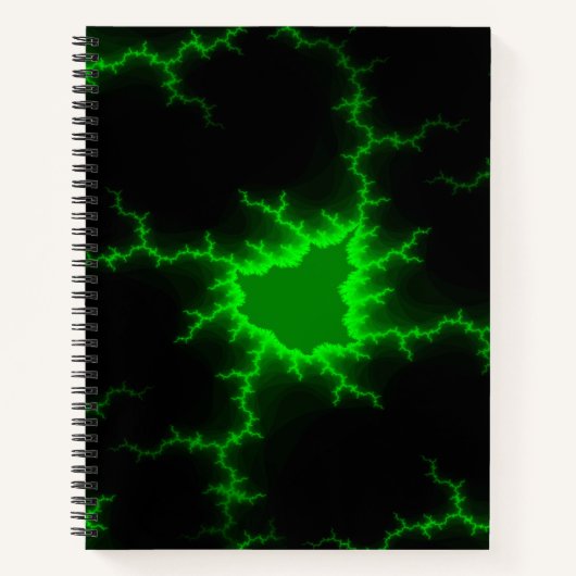 Carnet Frappes de foudre verte Alien en Pitch noir (Devant)