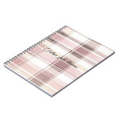 Carnet Frappes Plaid Chic Rose Crème Blanche (Côté gauche)