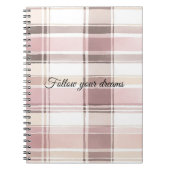 Carnet Frappes Plaid Chic Rose Crème Blanche (Devant)
