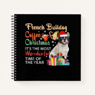 Carnet French Bulldog Café Noël C'est merveilleux