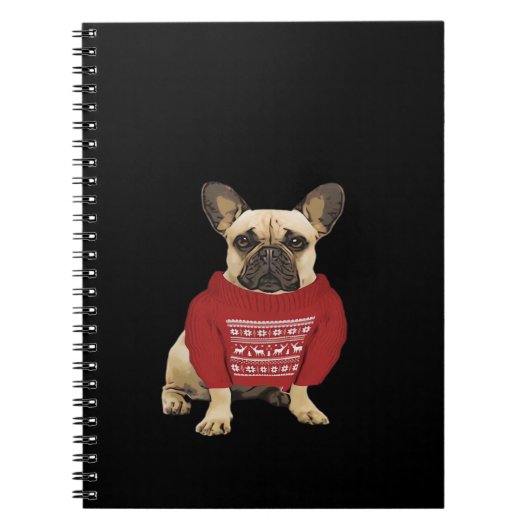 Carnet French Bulldog Christmas gifts and christmas sweat (Devant)