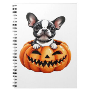 Carnet French Bulldog Happy Halloween Classique citrouill