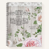 Carnet French Café Parisien Floral Bois Board (Devant)