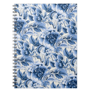 Carnet French toile & toile de Jouy. Blue.
