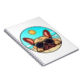 Carnet Frenchie Profitant De La Plage (Côté Droit)