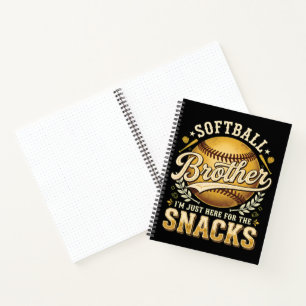 Carnet Frère de softball drôle Snacks Sports