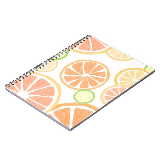 Carnet Fresh Citrus Fruits Orange Lime Lemon Pamplemousse (Côté gauche)