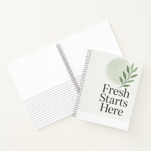 Carnet Fresh Starts Here Minimalist Wellness Notebook (Intérieur)