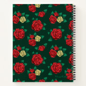 Carnet Frida Kahlo | Motif Rose rouge et or (Dos)