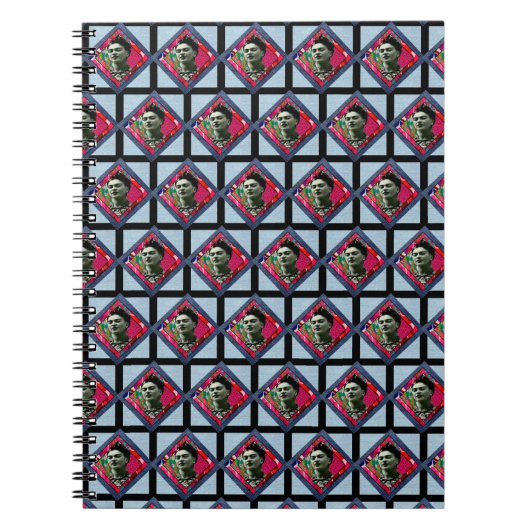 Carnet Frida Kahlo Retro Pink Denim (Devant)