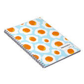 Carnet Fried Egg Pattern on Blue Background Notebook (Côté Droit)