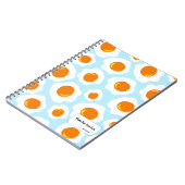 Carnet Fried Egg Pattern on Blue Background Notebook (Côté gauche)