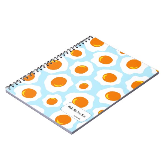 Carnet Fried Egg Pattern on Blue Background Notebook (Côté gauche)