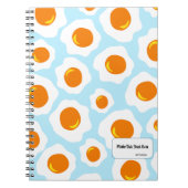 Carnet Fried Egg Pattern on Blue Background Notebook (Devant)