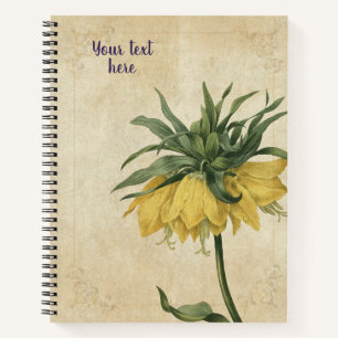 Carnet Fritillaria impériale ou Tulipe kurde vintage