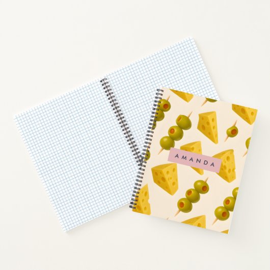 Carnet Fromage Pastel personnalisé et Motif d'olive (Intérieur)