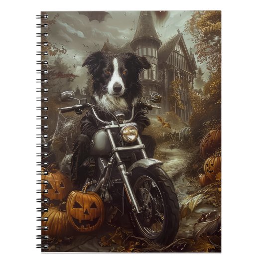Carnet Frontière Collie équitation Moto Halloween Effraya (Devant)